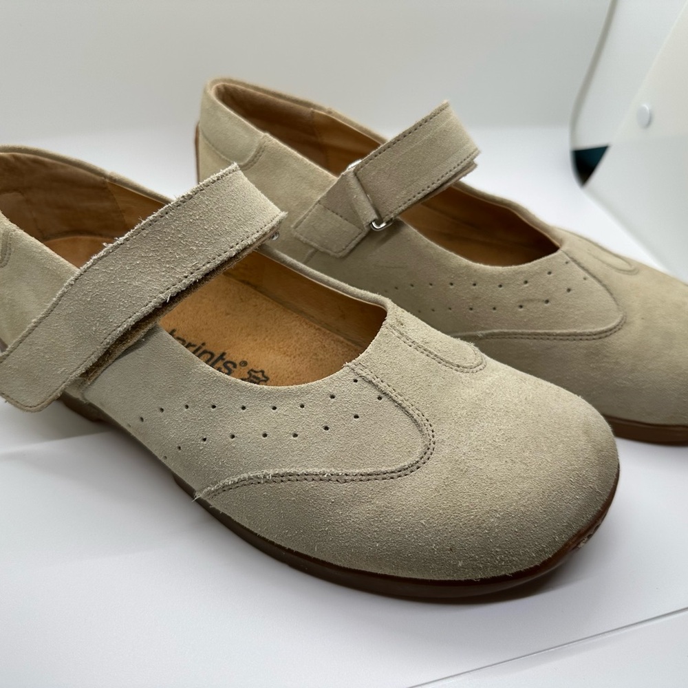 Birkenstock Footprints Pittsburg Mary Janes Taupe Suede Leather Shoes 40 US 9.5